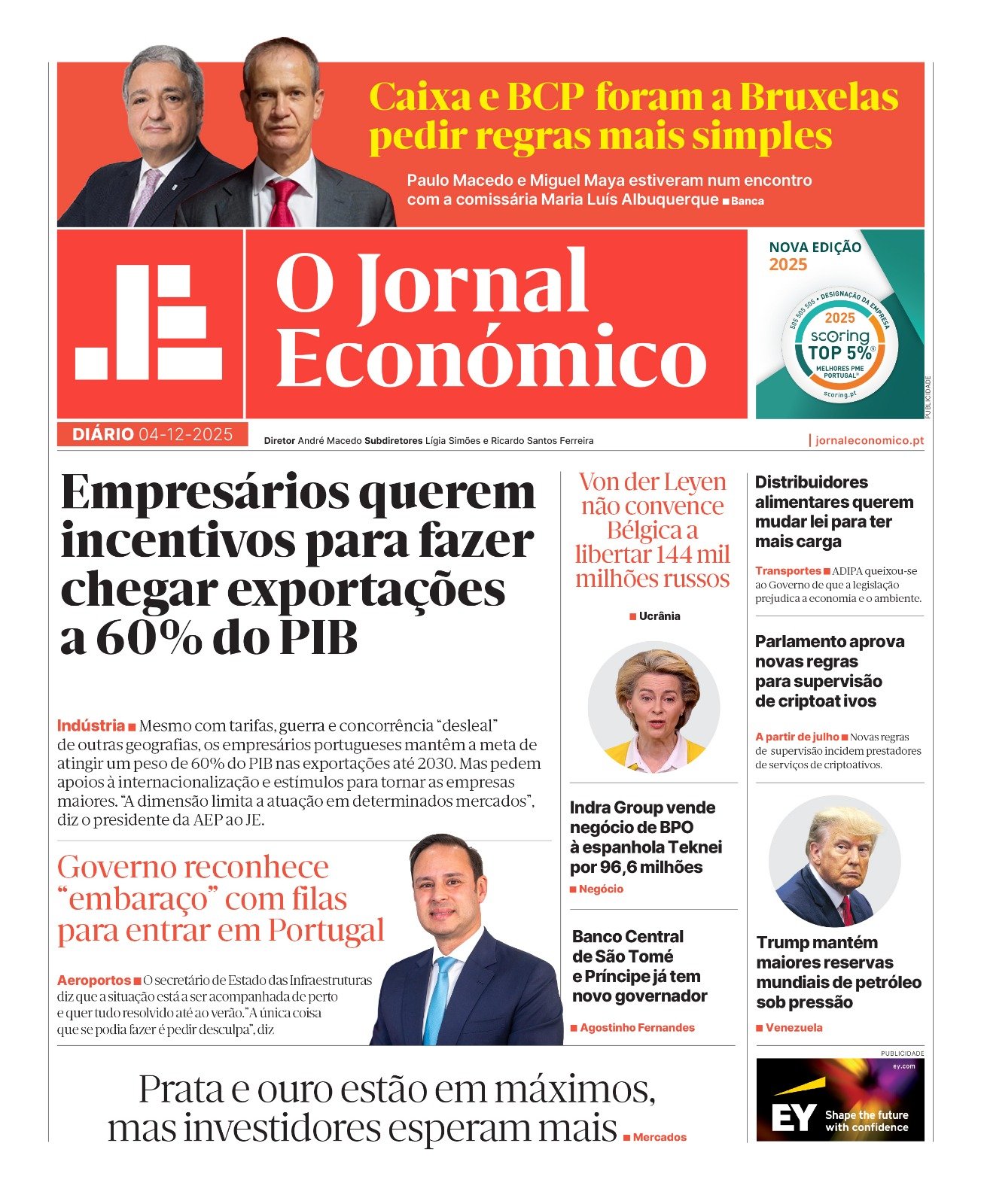 Destaques do Jornal Económico