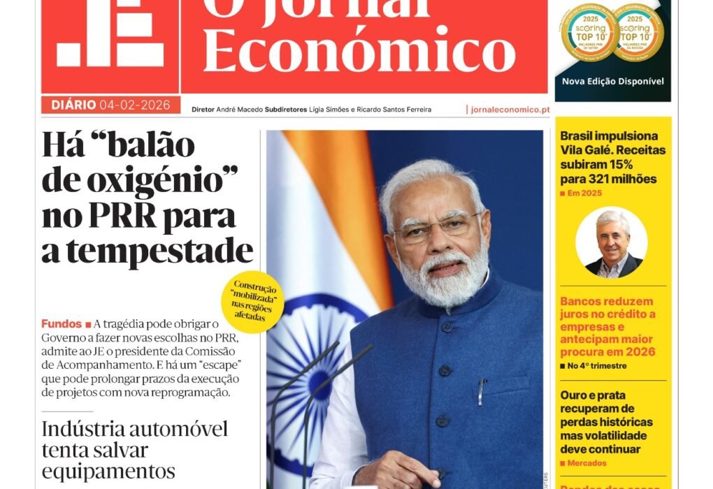 A primeira página do Jornal Económico